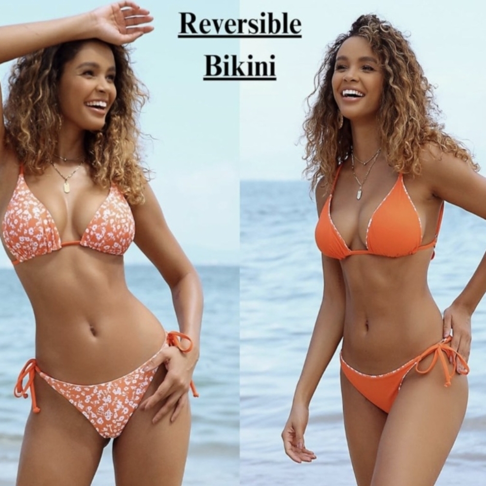Zaful Women's Triangle Floral String Bikini  - Picture 3 of 6